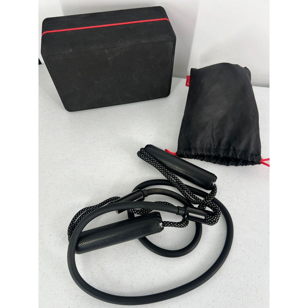 Peloton‎ Yoga Block and Resistance Band Black Red Home Gym Fitness Accessories
